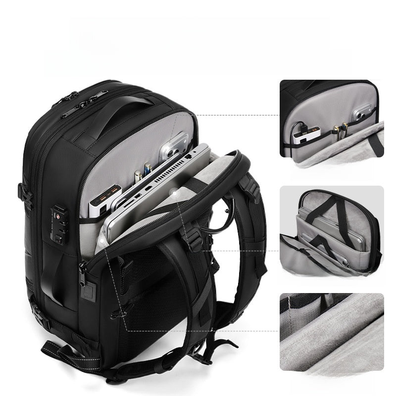 New Product One-Touch Vacuum Compression Backpack for Men, High-End Large-Capacity Short-Distance Travel Bag, Commuter Computer Backpack