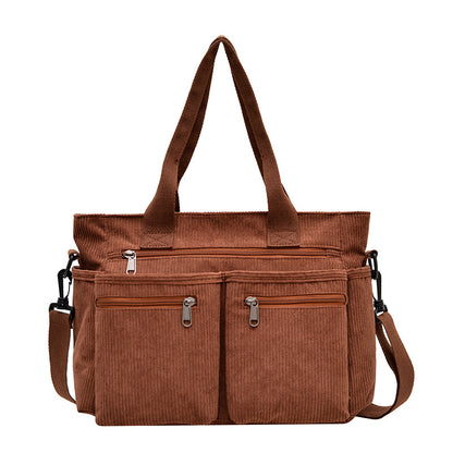 Women Corduroy Shoulder Crossbody Bag Large Capacity
