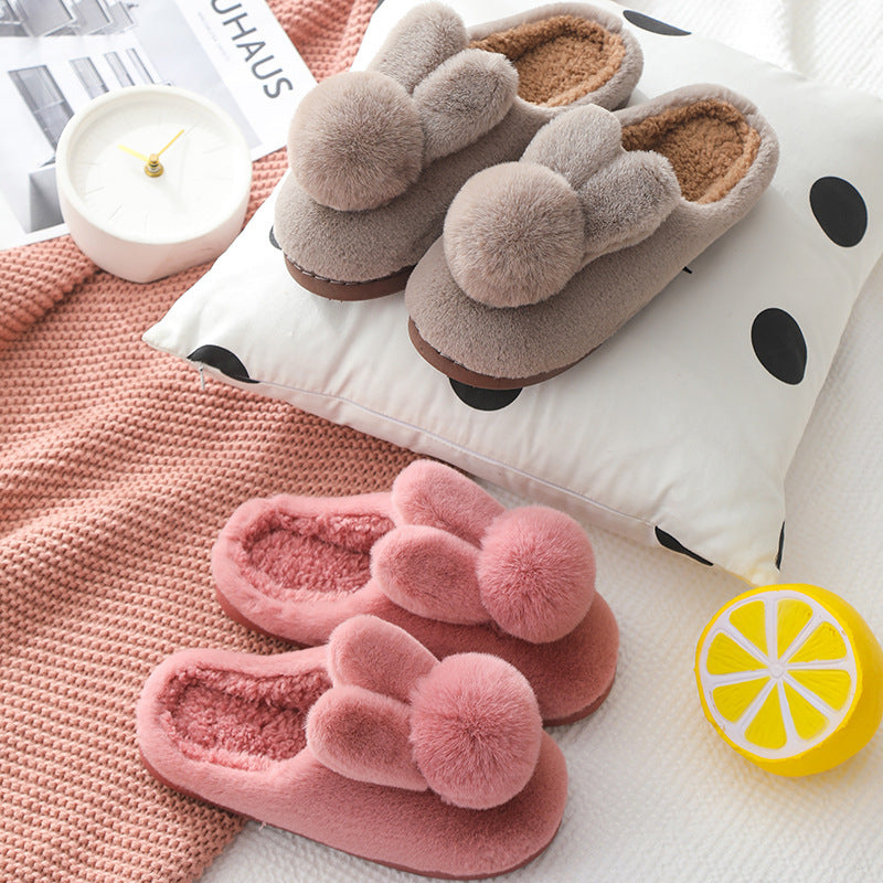 Women Winter Thick Soled Non-Slip Fluffy Warm Home Slippers