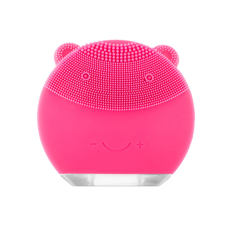 Electric Bear Silicone Facial Cleansing Brush Rechargeable Facial Washing Brush Cleaning Beauty Instrument Ultrasonic Pore Cleaner