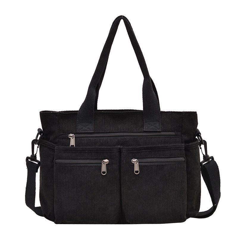 Women Corduroy Shoulder Crossbody Bag Large Capacity