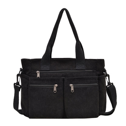 Women Corduroy Shoulder Crossbody Bag Large Capacity