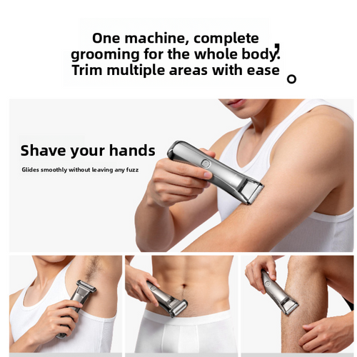 Unisex Cordless Electric Shaver & Trimmer - Dual-Head Groomer for Body & Private Areas