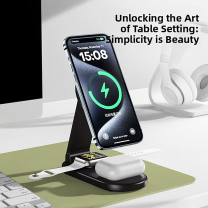 New Three-In-One Wireless Charger Suitable for Apple 17Pro Mobile Phones, Earphones, Watches, Fast Charging Foldable Wireless Charger