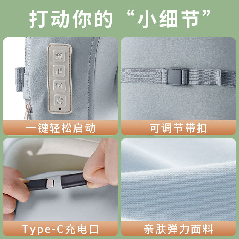 Heated Neck and Back Massager Pillow with Ergonomic Lumbar Support