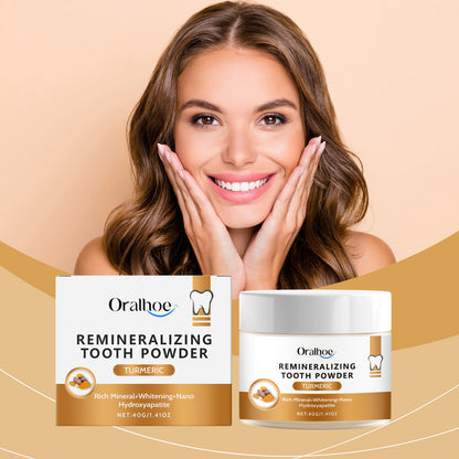 Oralhoe Turmeric Tooth Cleaning Powder Gently Cleans Teeth Tartar Daily Care Teeth Cleaning Powder