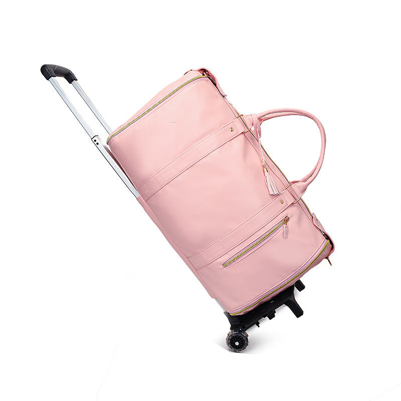 Women's Foldable Rolling Suit Travel Bag ? 2-in-1 Garment Duffel with Wheels