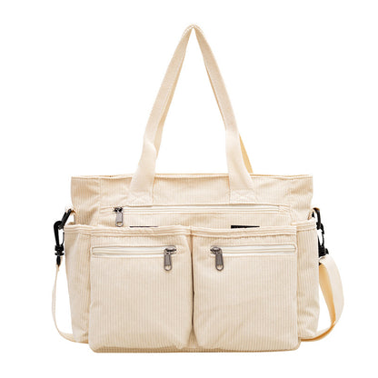 Women Corduroy Shoulder Crossbody Bag Large Capacity