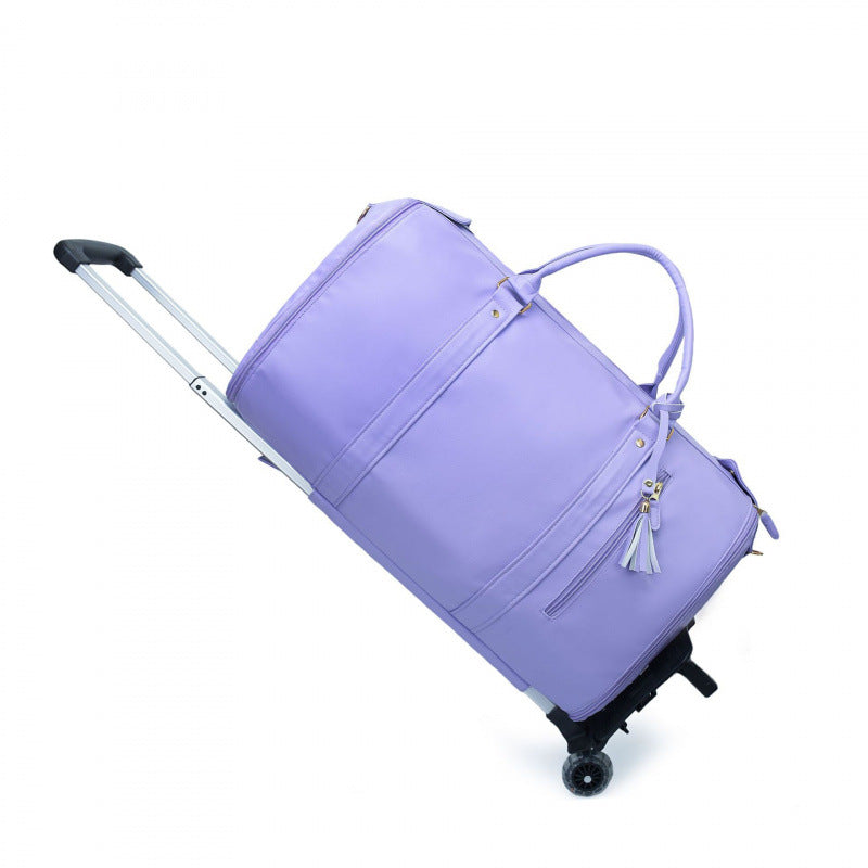 Women's Foldable Rolling Suit Travel Bag ? 2-in-1 Garment Duffel with Wheels
