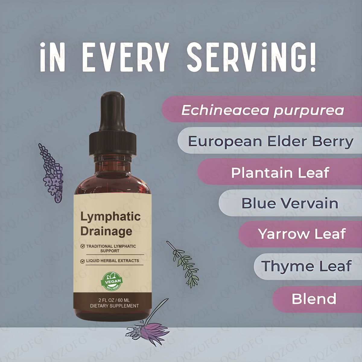 Natural Herbal Lymph Drops - Lymphatic Drainage & Detox Support (60ml)