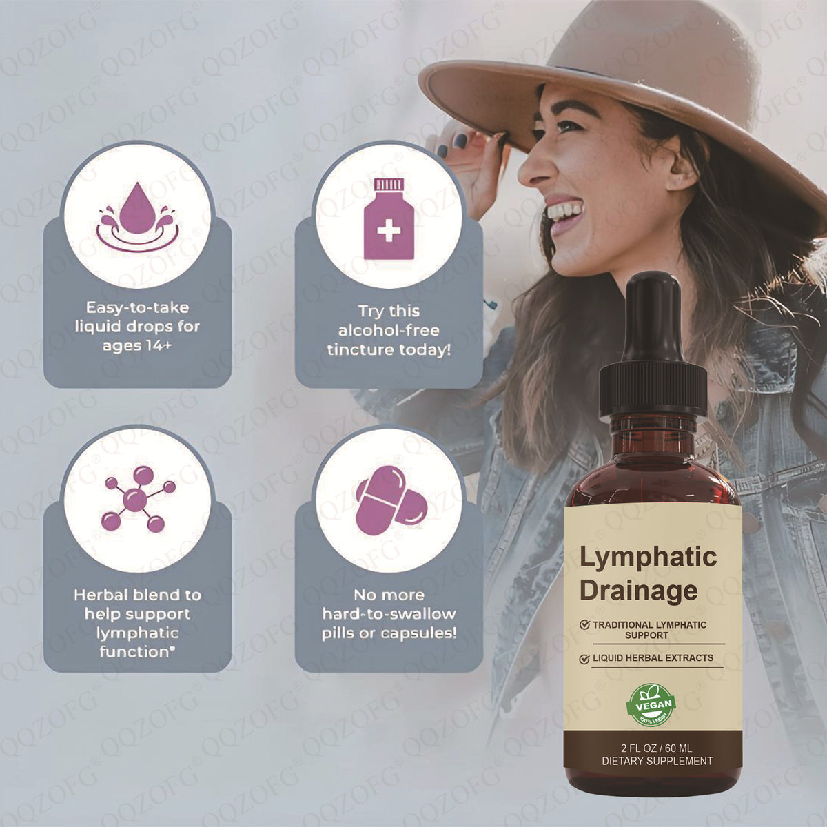 Natural Herbal Lymph Drops - Lymphatic Drainage & Detox Support (60ml)