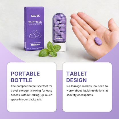 Purple whitening toothpaste tablets