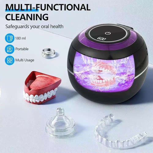 Ultrasonic Cleaner with UV Sterilization for Dentures, Orthodontic Retainers, Jewelry, and Invisible Braces