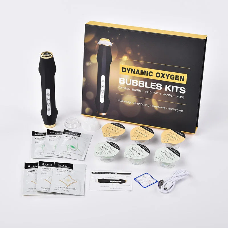Handheld Facial Cleansing and Skin Renewal Device with Oxygen Bubble Technology for Hydration and Skin Care