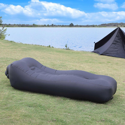 Inflatable Outdoor Air Lounger & Travel Camping Bed ? Portable Blow-Up Sofa