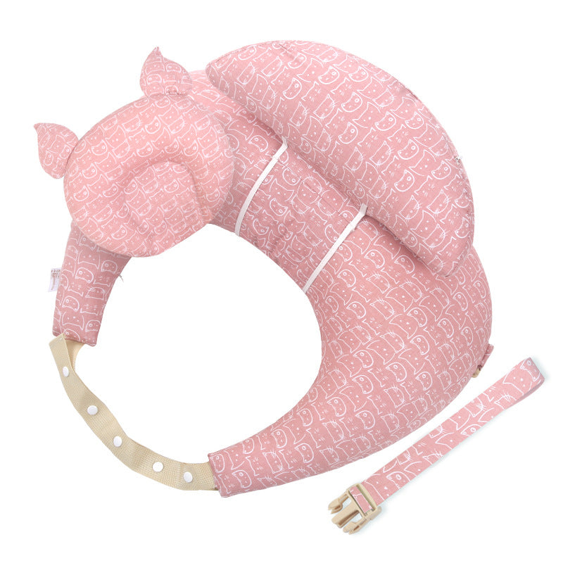 Ergonomic Baby Nursing Pillow with Lumbar Support & Guardrail ? Multi-Functional Infant Feeding Cushion