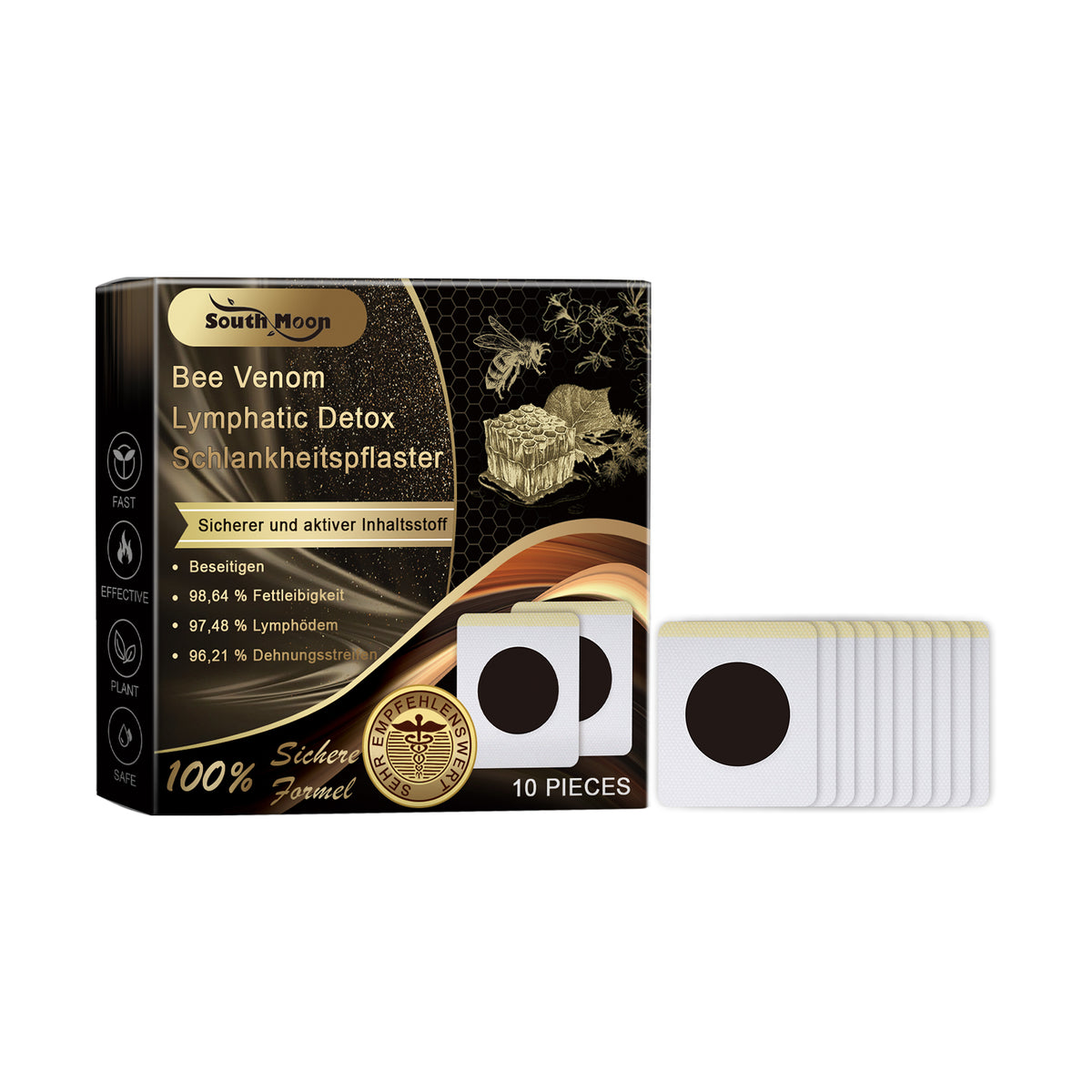 Bee Venom Lymphatic Detox Schlankheitspflaste, Bee Venom Lymphatic Detox Slimming Patch Shaping Slimming Increase Vitality Digestion Health Detumescence Slimming Body Shaping