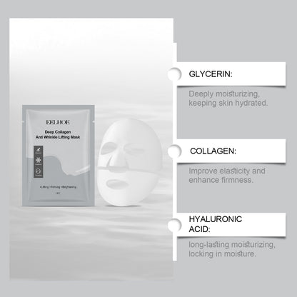 EELHOE Collagen Mask (Bag) Hydrating, Rejuvenating, Firming, Brightening, Moisturizing, Nourishing And Gentle Care Mask