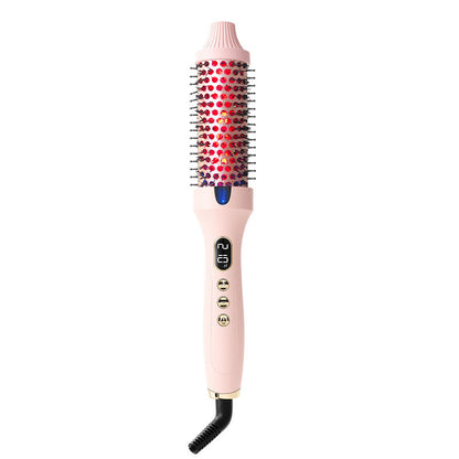 2-in-1 Ionic Thermal Hair Styling Roller Comb & Curler with Red Light Therapy