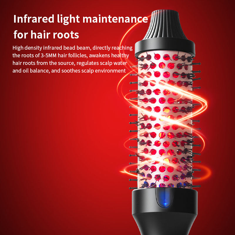 2-in-1 Ionic Thermal Hair Styling Roller Comb & Curler with Red Light Therapy