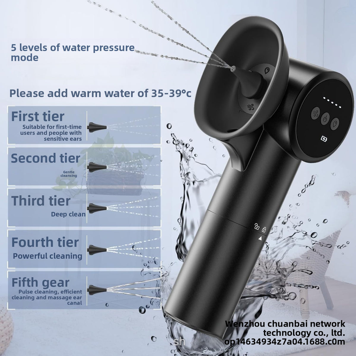 2-in-1 Electric Ear Cleaner & Warm Air Ear Dryer - Waterproof Ear Wash System
