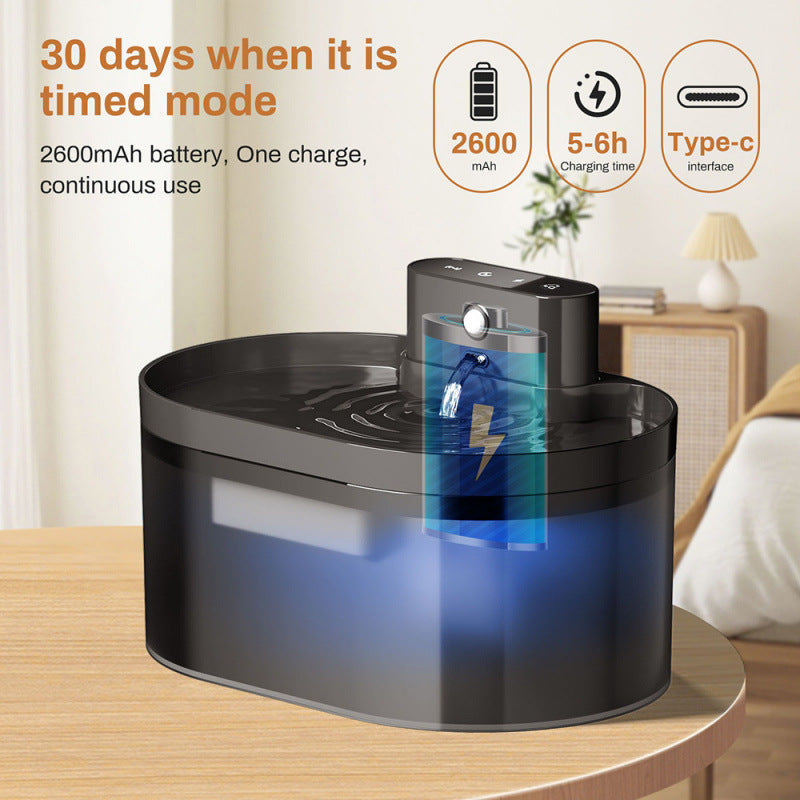 Wireless Stainless Steel Automatic Sensor Pet Water Fountain
