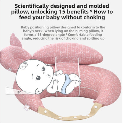 Ergonomic Baby Nursing Pillow with Lumbar Support & Guardrail ? Multi-Functional Infant Feeding Cushion