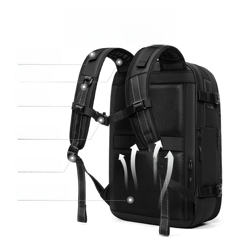 New Product One-Touch Vacuum Compression Backpack for Men, High-End Large-Capacity Short-Distance Travel Bag, Commuter Computer Backpack