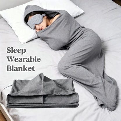 Wearable Fleece Sleeping Blanket & Lounger ? Thermal Home & Office Nap Pod