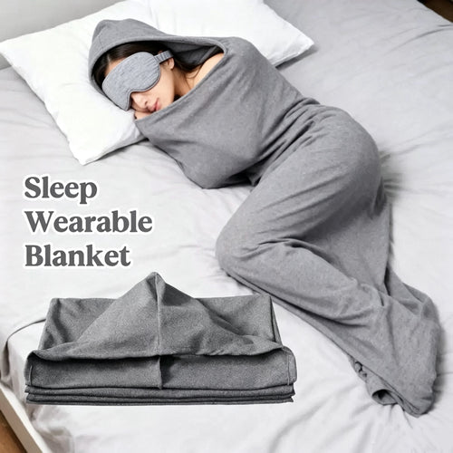 Wearable Fleece Sleeping Blanket & Lounger ? Thermal Home & Office Nap Pod