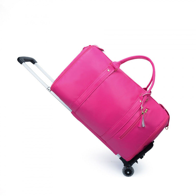 Women's Foldable Rolling Suit Travel Bag ? 2-in-1 Garment Duffel with Wheels