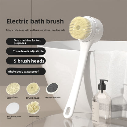 5-in-1 Waterproof Electric Rotating Bath & Body Cleansing Brush