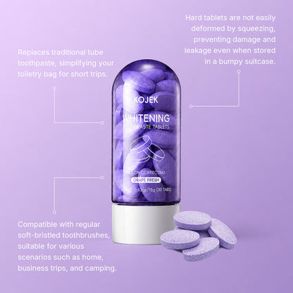 Purple whitening toothpaste tablets