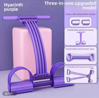 Adjustable 8-Strand Elastic Rope Fitness Tensioner ? 3-in-1 Resistance Bands for Home Workout