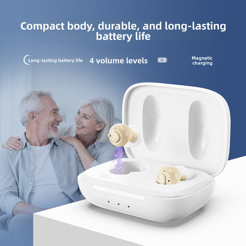 Rechargeable in-ear audio amplifier