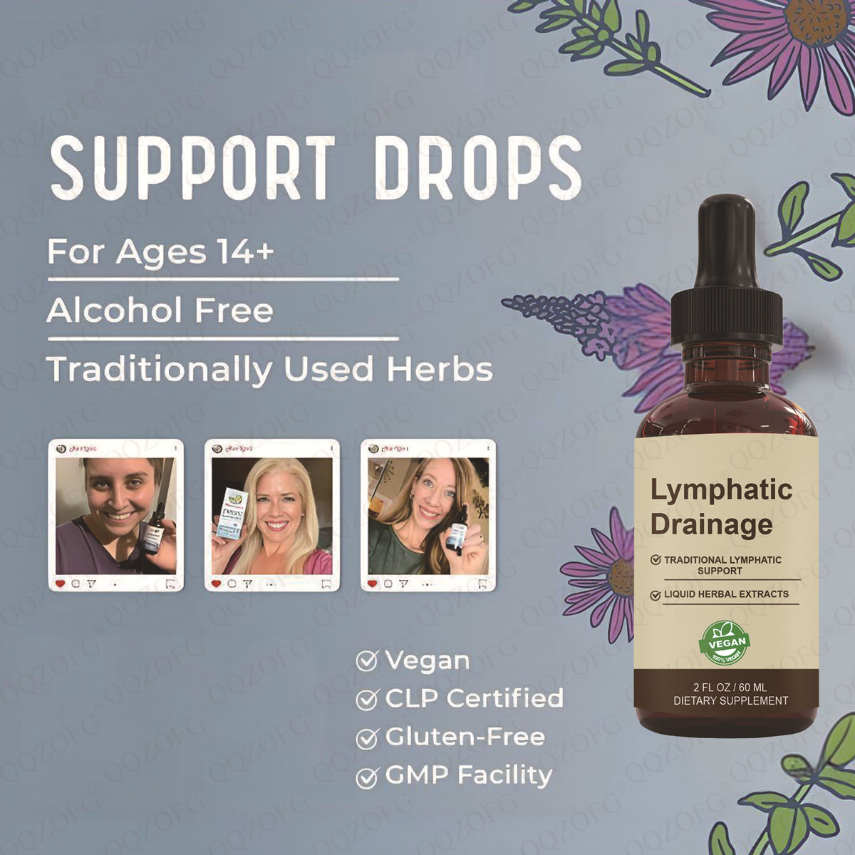 Natural Herbal Lymph Drops - Lymphatic Drainage & Detox Support (60ml)