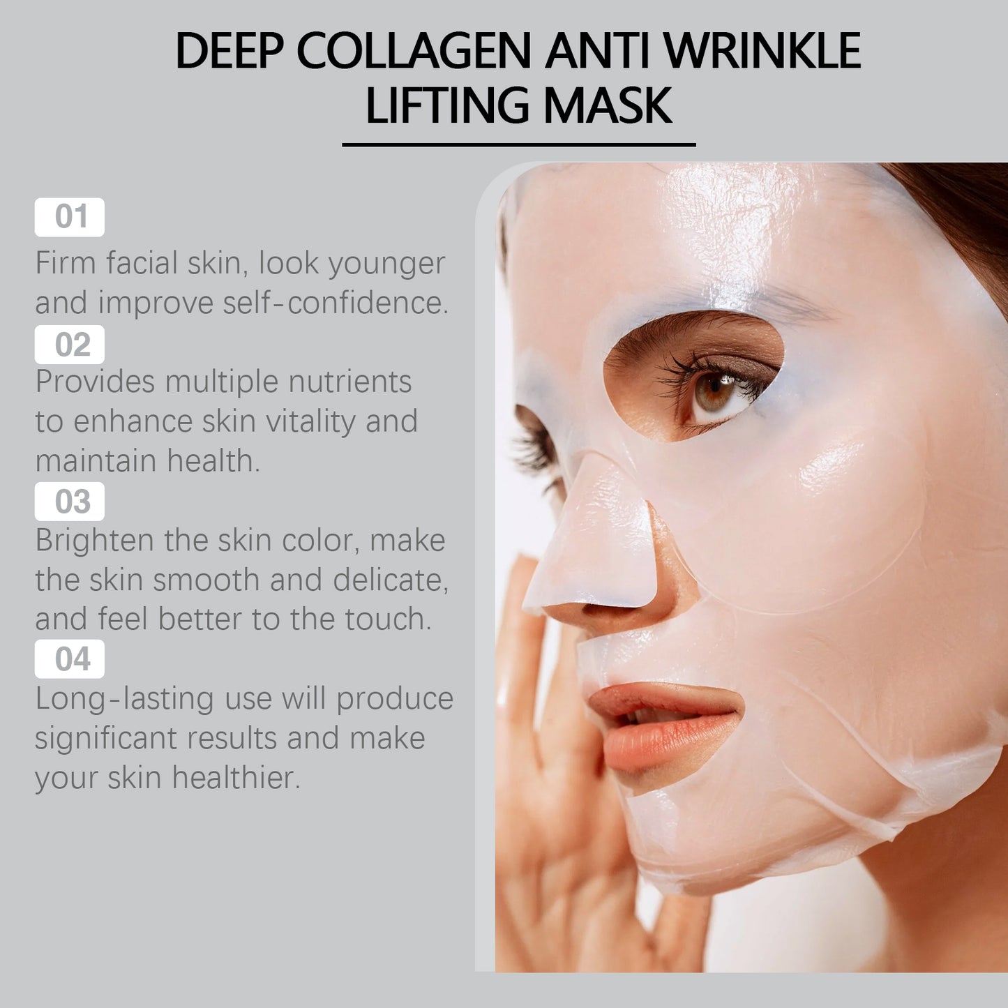 EELHOE Collagen Mask (Bag) Hydrating, Rejuvenating, Firming, Brightening, Moisturizing, Nourishing And Gentle Care Mask