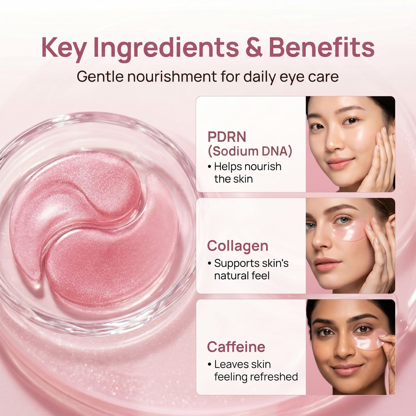 Pink Collagen Caffeine Eye Patches