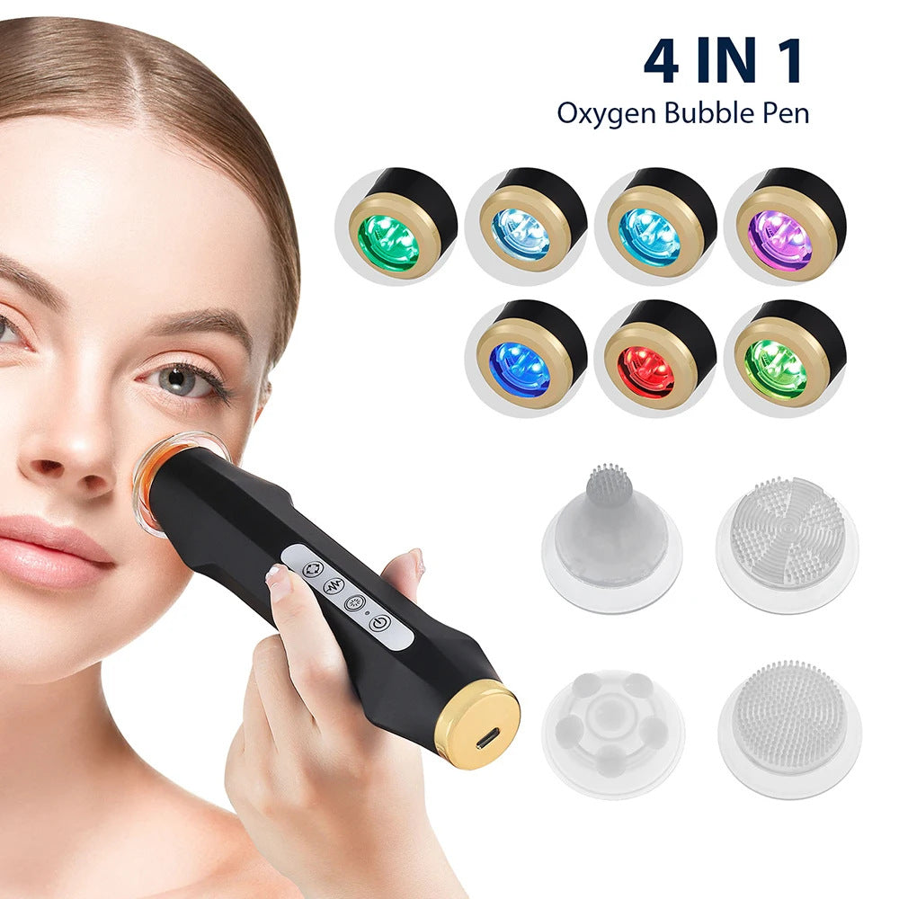 Handheld Facial Cleansing and Skin Renewal Device with Oxygen Bubble Technology for Hydration and Skin Care