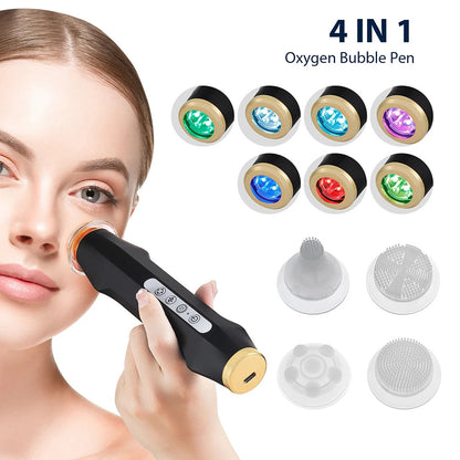 Handheld Facial Cleansing and Skin Renewal Device with Oxygen Bubble Technology for Hydration and Skin Care