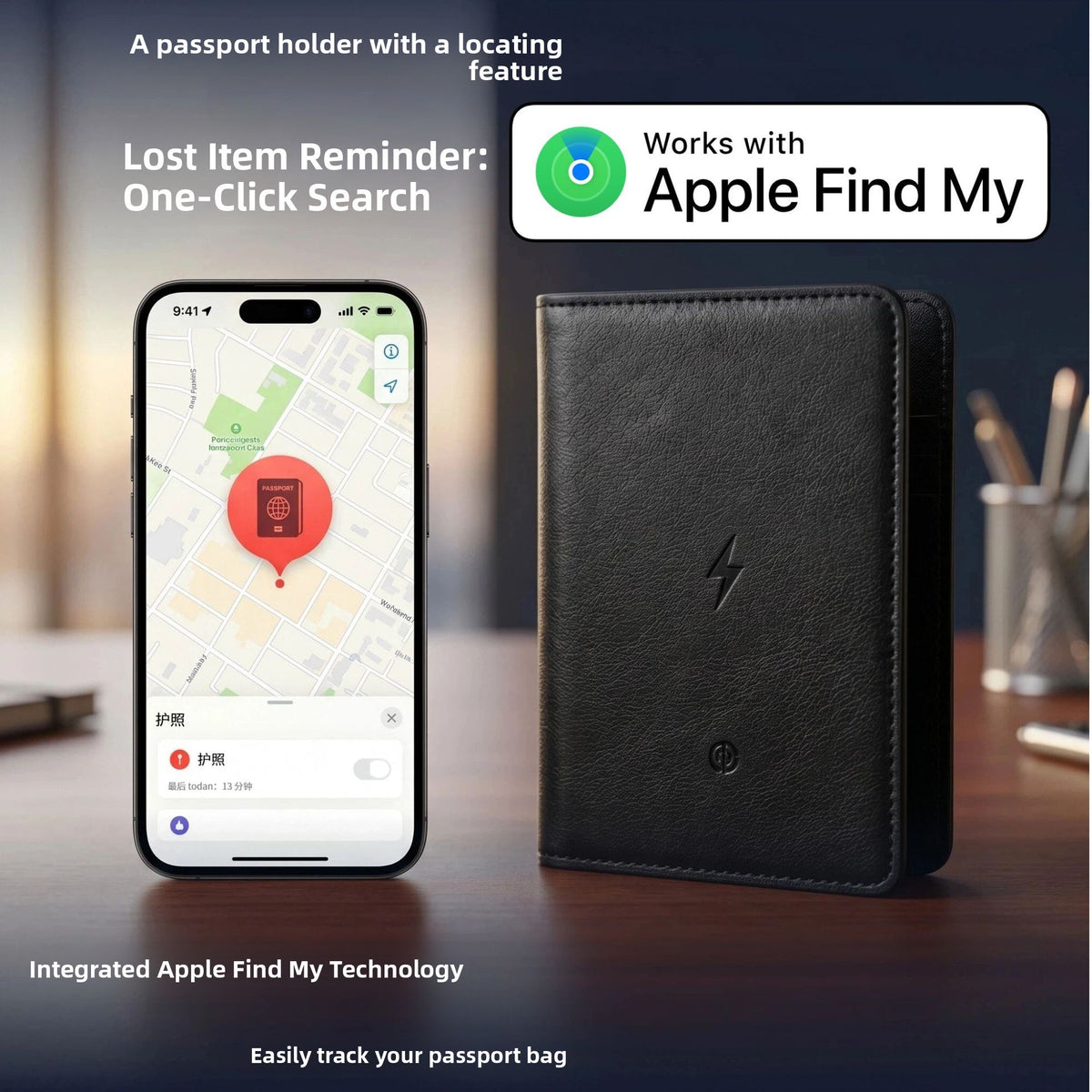 Smart Tracking Passport Case with Find My Technology