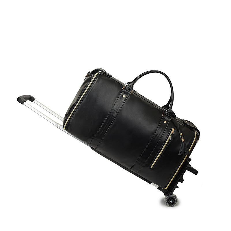 Women's Foldable Rolling Suit Travel Bag ? 2-in-1 Garment Duffel with Wheels