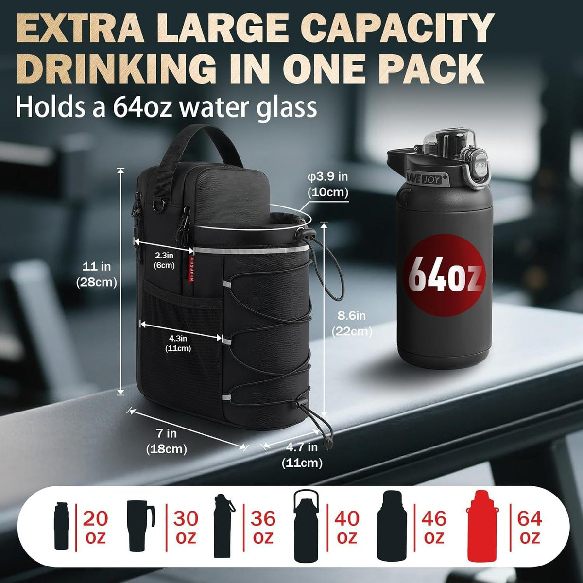 Gym Magnetic Water Bottle Bag