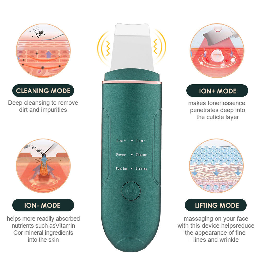 Ultrasonic Peeling Machine EMS Positive And Negative Ion Beauty Importer Horny Dead Skin Pore Cleaner