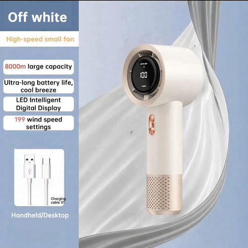 6 Fan Handheld High Speed Fan Mini Portable AC 199 Level Adjustable Personal Cooler for Travel Gym Outdoor