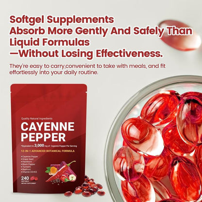 Vitamin D3+K2 Capsules CAYANNE PEPPER Chili Capsules 240 capsules