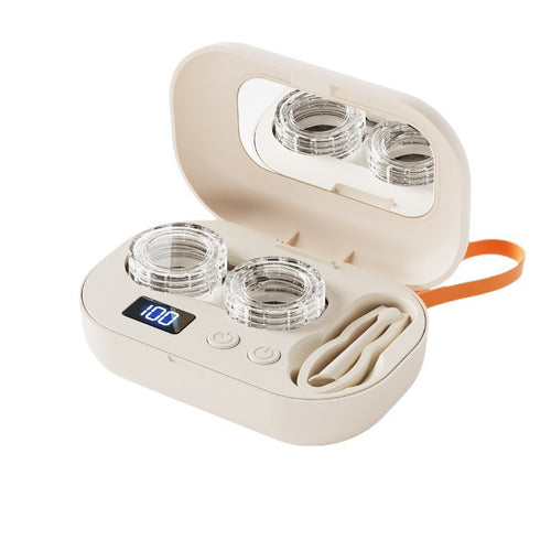 Charging Contact Lens Cleaner, High-Frequency Ultrasonic Automatic Cleaning Case