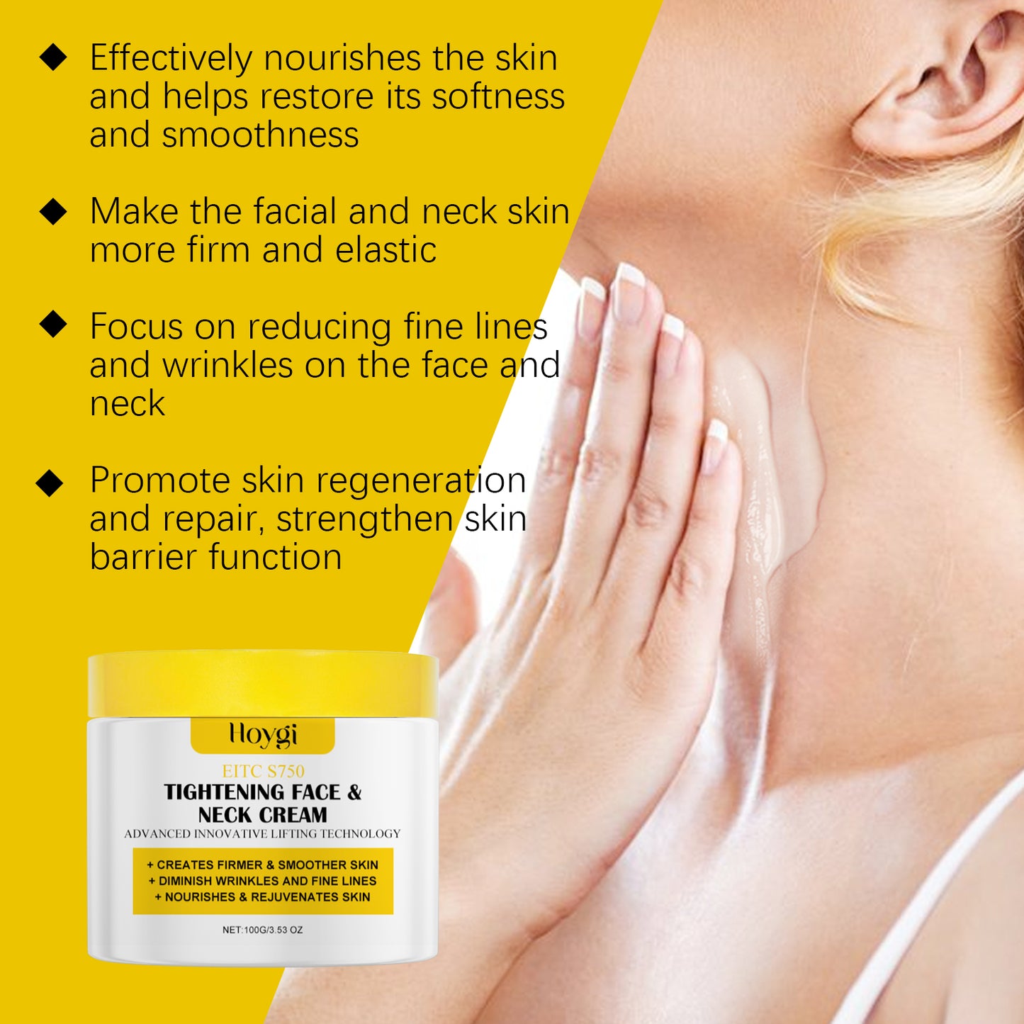 Hoygi Neck Care Cream Face And Neck Dual Effect Moisturizing And Gentle Moisturizing Cream Brightening Skin
