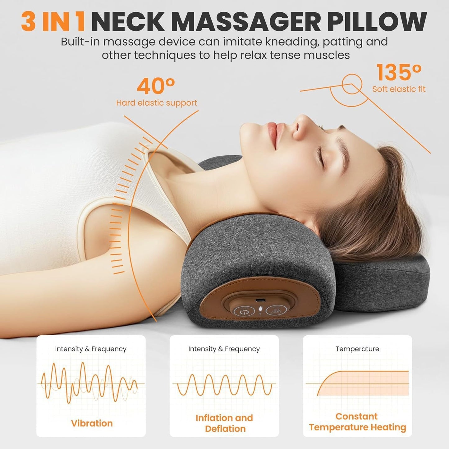 Head pillow cervical spine protection heated compress massage neck protection pillow