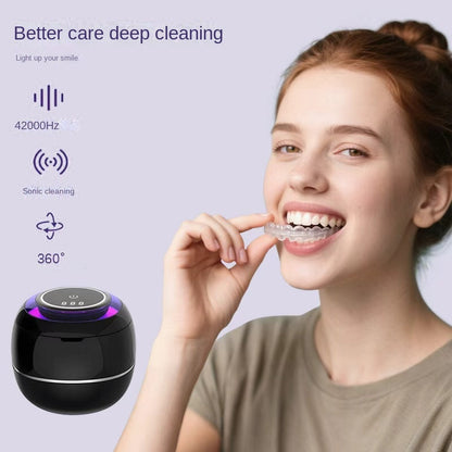 Ultrasonic Denture Cleaner Portable Retainer and Aligner Cleaning Device